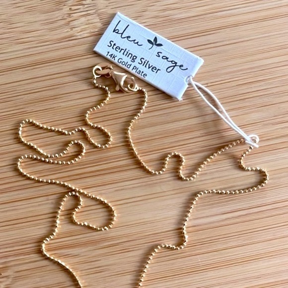 Brand New Bleu Sage 14K Gold Plated Sterling Silver 18" Chain Cross Necklace - Picture 4 of 12